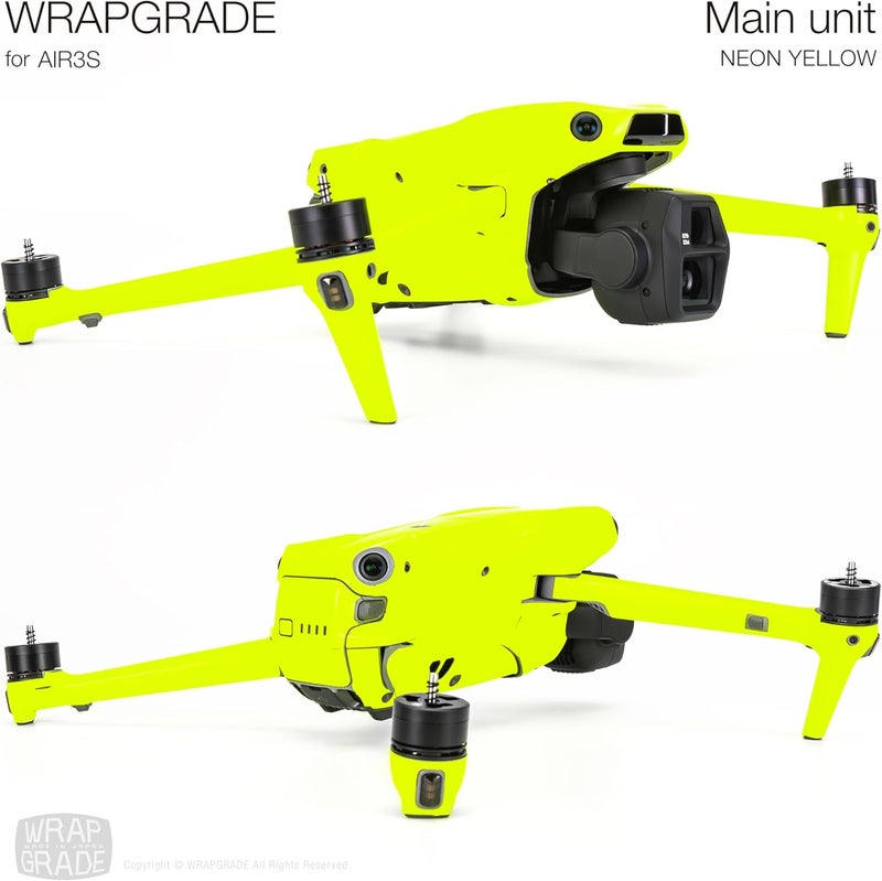 WRAPGRADE Store Skin Decal Sticker Compatible with DJI Air 3S (Neon Yellow) - Image 4